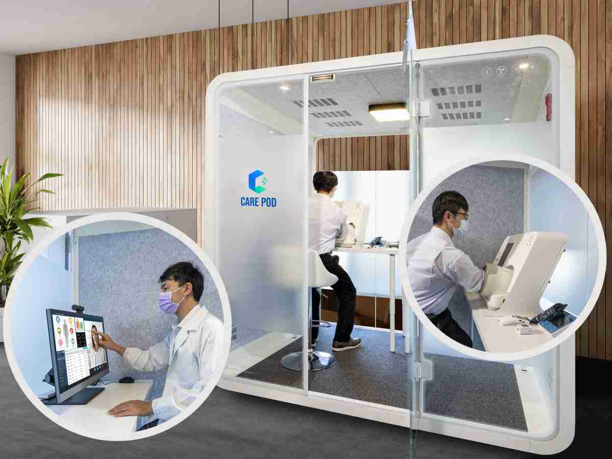 达擎于医疗科技展中展出＂远距诊疗舱＂，，以因应医疗数字化及社会高龄化趋势下、、复诊及慢性病患等族群对于远距看诊需求逐渐升高所推出的创新整合方案。。。多功能合一、、、、高隐私性的远距诊疗舱可根据病患端与医师端的不同需求，，，提供弹性化及客制化功能，，节省医生和病患的精力及时间